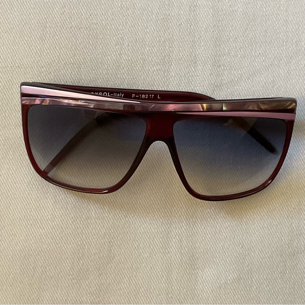 Laura Biagiotti Sunglasses Vintage Burgundy EyeWear Big Made In Italy P18217L
